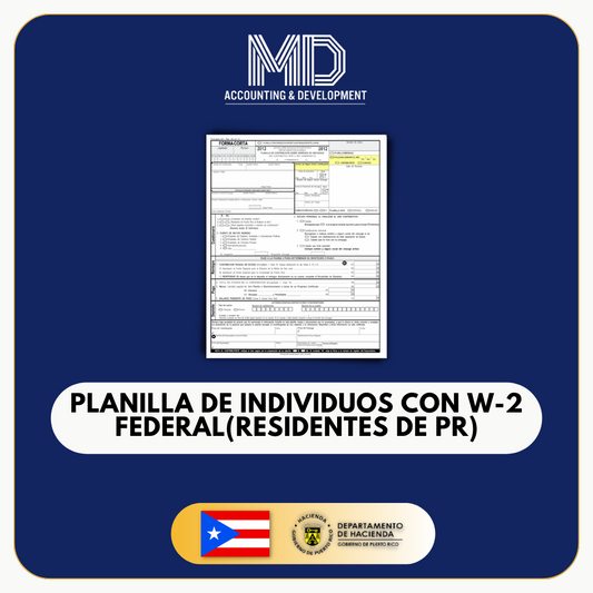 Planilla residente de PR con Ingreso Federal Aquí podrás llenar tu planilla si recibes ingresos y están reflejados en una W-2 federal pero siendo de residente de Puerto Rico. Cuando se tiene ingresos mediante una W-2 federal siendo residente de Puerto Ric